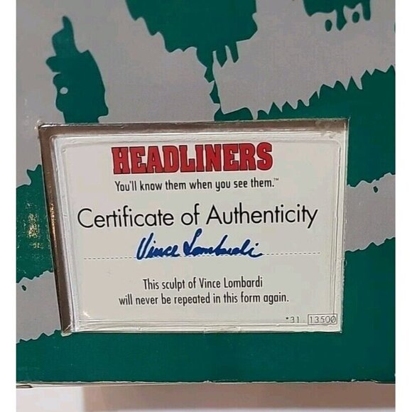 HEADLINERS XL CORINTHIAN 1998 Limited Edition 1 of 7,260 Vince Lombardi Figure - Picture 4 of 7